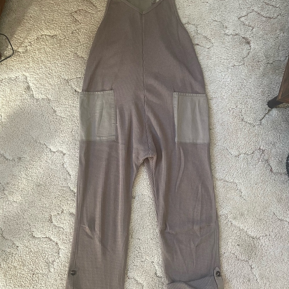 Women's S Waffle Knit Overalls